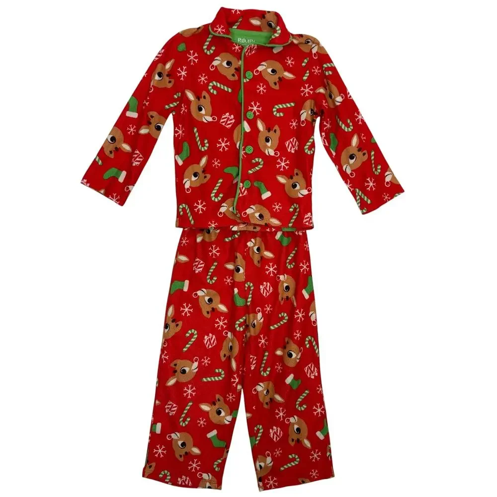 Rudolph the Red Nosed Reindeer Red Flannel Pajama Set  Size 4T